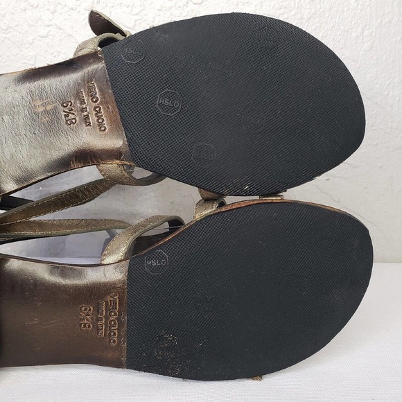 Giuseppe Zanotti Gladiators Gold Leather Flat Sandals Ankle Buckle - Picture 10 of 11